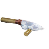 50 Cal Shell Casing Handle Stone Blade Ornamental Knife #23752    Mountain Man Knife
