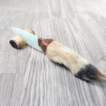 Deer Foot Handle Opalite Blade Ornamental Knife #1457     Mountain Man Knife