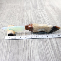 Deer Foot Handle Opalite Blade Ornamental Knife #1457     Mountain Man Knife