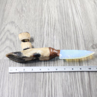 Deer Foot Handle Opalite Blade Ornamental Knife #1457     Mountain Man Knife