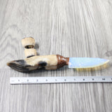 Deer Foot Handle Opalite Blade Ornamental Knife #1457     Mountain Man Knife