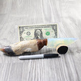 Deer Foot Handle Opalite Blade Ornamental Knife #1457     Mountain Man Knife