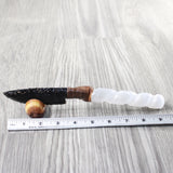 Selenite Spiral Handle Obsidian Blade Ornamental Knife #3557  Mountain Man Knife