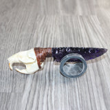 Muskrat Skull Handle Glass Blade Ornamental Knife #31865    Mountain Man Knife