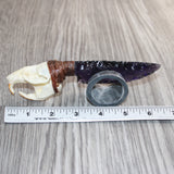 Muskrat Skull Handle Glass Blade Ornamental Knife #31865    Mountain Man Knife