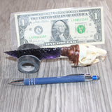 Muskrat Skull Handle Glass Blade Ornamental Knife #31865    Mountain Man Knife