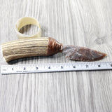 Elk Antler Handle Stone Blade Ornamental Knife #2557    Mountain Man Knife