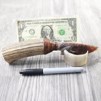 Elk Antler Handle Stone Blade Ornamental Knife #2557    Mountain Man Knife