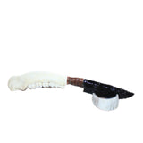 Deer Jaw Handle Obsidian Blade Ornamental Knife #29965  Mountain Man Knife