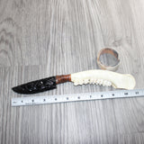 Deer Jaw Handle Obsidian Blade Ornamental Knife #29965  Mountain Man Knife