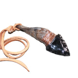 Goat Horn Handle  Obsidian Blade Knife Necklace  #16365  Mountain Man Necklace