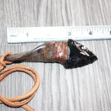 Goat Horn Handle  Obsidian Blade Knife Necklace  #16365  Mountain Man Necklace