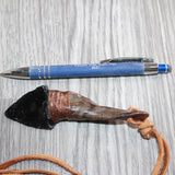 Goat Horn Handle  Obsidian Blade Knife Necklace  #16365  Mountain Man Necklace