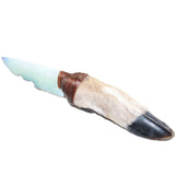 Deer Foot Handle Opalite Blade Ornamental Knife #24565     Mountain Man Knife
