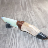 Deer Foot Handle Opalite Blade Ornamental Knife #24565     Mountain Man Knife