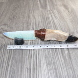 Deer Foot Handle Opalite Blade Ornamental Knife #24565     Mountain Man Knife
