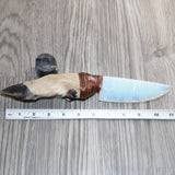 Deer Foot Handle Opalite Blade Ornamental Knife #24565     Mountain Man Knife