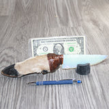 Deer Foot Handle Opalite Blade Ornamental Knife #24565     Mountain Man Knife