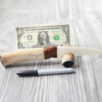Hair-on Deer Bone Handle Bone Blade Ornamental Knife #4657    Mountain Man Knife