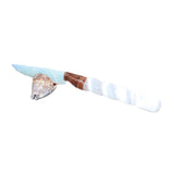 Selenite Spiral Handle Opalite Blade Ornamental Knife #20665     Mountain Man Knife
