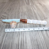 Selenite Spiral Handle Opalite Blade Ornamental Knife #20665     Mountain Man Knife