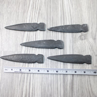 5 Iron Ornamental Spearheads  #6348  Mountain Man Knife