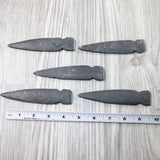 5 Iron Ornamental Spearheads  #6348  Mountain Man Knife