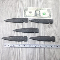 5 Iron Ornamental Spearheads  #6348  Mountain Man Knife
