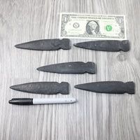 5 Iron Ornamental Spearheads  #6348  Mountain Man Knife