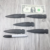 5 Iron Ornamental Spearheads  #6348  Mountain Man Knife