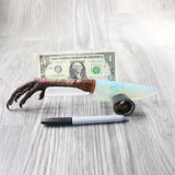 Turkey Foot Handle Opalite Blade Ornamental Knife #7857     Mountain Man Knife