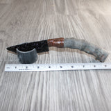 Springbok Horn Handle Obsidian Blade Ornamental Knife #01666  Mountain Man Knife