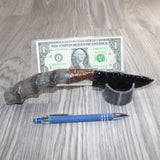 Springbok Horn Handle Obsidian Blade Ornamental Knife #01666  Mountain Man Knife