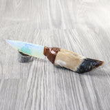 Deer Foot Handle Opalite Blade Ornamental Knife #7857     Mountain Man Knife