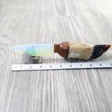 Deer Foot Handle Opalite Blade Ornamental Knife #7857     Mountain Man Knife