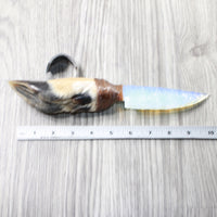 Deer Foot Handle Opalite Blade Ornamental Knife #7857     Mountain Man Knife
