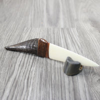 Goat Horn Handle Bone Blade Ornamental Knife #2448 Mountain Man Knife