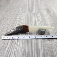 Goat Horn Handle Bone Blade Ornamental Knife #2448 Mountain Man Knife