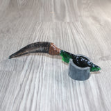 Goat Horn Handle Glass Blade Ornamental Knife #34066    Mountain Man Knife