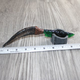 Goat Horn Handle Glass Blade Ornamental Knife #34066    Mountain Man Knife