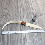 Axis Deer Antler Handle Bone Blade Ornamental Knife # 32866   Mountain Man Knife