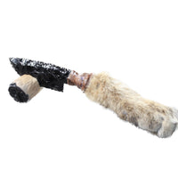 Bobcat Foot Handle Obsidian Blade Ornamental Knife #2957  Mountain Man Knife