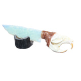 Muskrat Skull Handle Opalite Blade Ornamental Knife #08466     Mountain Man Knife