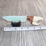 Muskrat Skull Handle Opalite Blade Ornamental Knife #08466     Mountain Man Knife