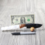 Selenite Spiral Handle Obsidian Blade Ornamental Knife #8957  Mountain Man Knife