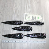 5 Obsidian Ornamental Spearheads  #466     Arrowhead