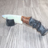 Impala Horn Handle Opalite Blade Ornamental Knife #05466     Mountain Man Knife