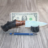 Impala Horn Handle Opalite Blade Ornamental Knife #05466     Mountain Man Knife