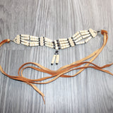 1 Bone Hairpipe Bead Choker  #1766        Mountain Man Jewelry