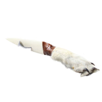 Coyote Foot Handle Bone Blade Ornamental Knife #1057    Mountain Man Knife